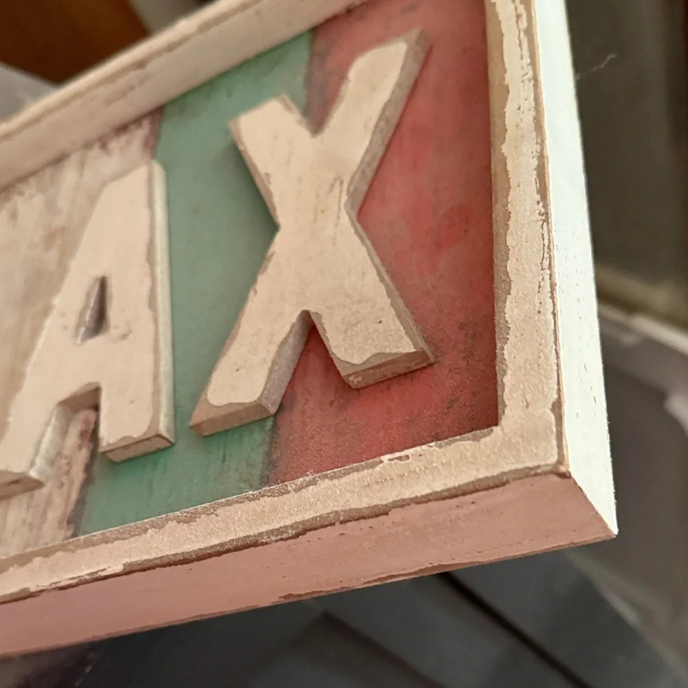 (2) Beach and Relax Wall Decor Signs Rustic - Picture 9 of 12